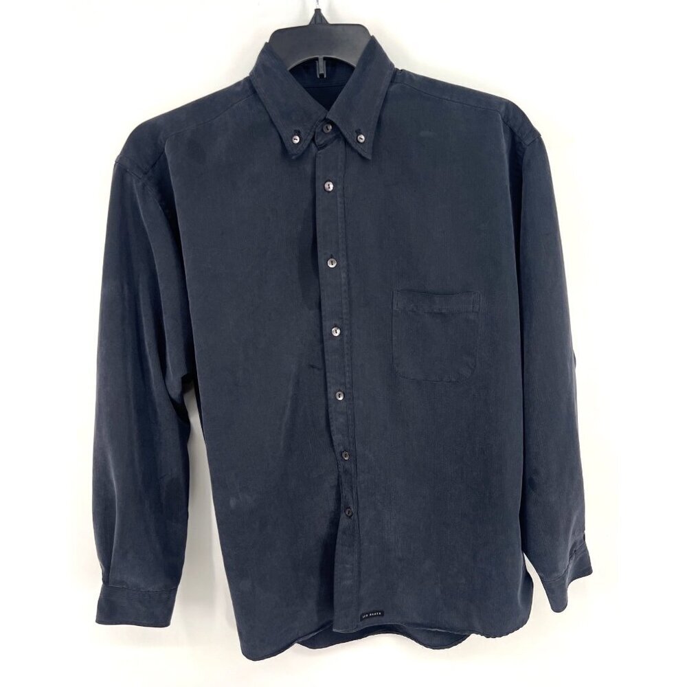 Ted Baker Mens Micro Rayon Button-Up Shirt Gray Size 3 Medium Flawed